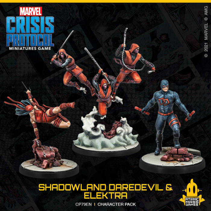 Marvel: Crisis Protocol – Shadowland Daredevil & Elektra with Hand Ninjas - The Dice Owl