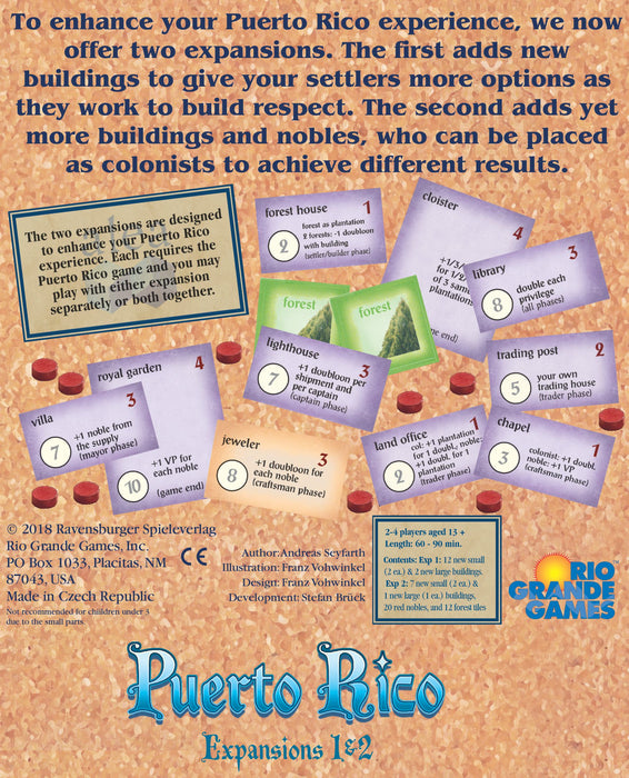 Puerto Rico: Expansions 1&2 – The New Buildings & The Nobles - The Dice Owl